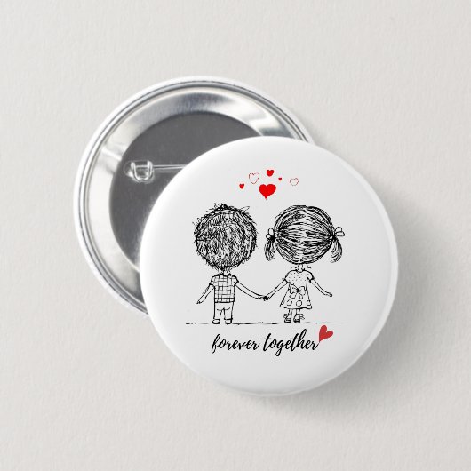 Forver Together Design for Couples  缶バッジ (正面&裏面)