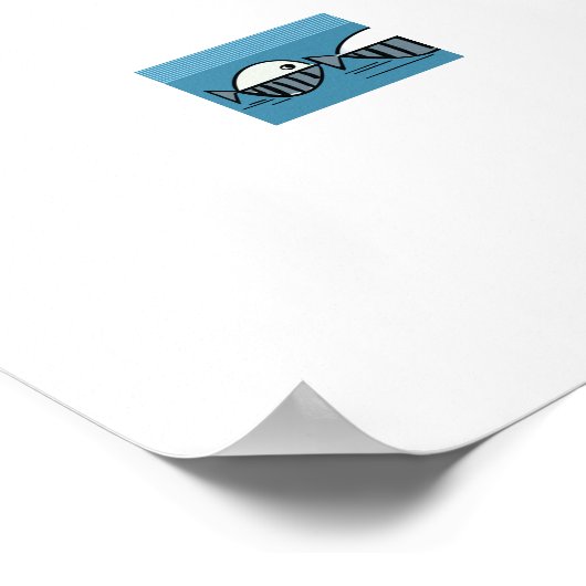 Forward and Backward – Minimal Fish Pattern Poster ポスター (角)