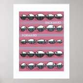 Forward and Backward – Minimal Fish Pattern Poster ポスター (正面)