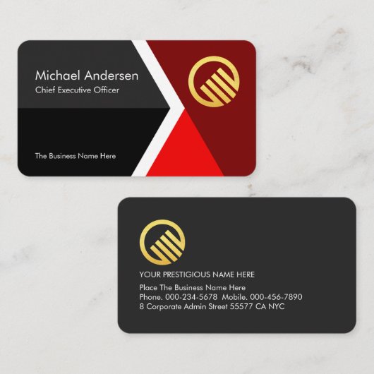 Forward Moving Arrow To Success CEO 名刺 (正面/裏面)