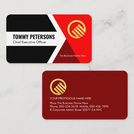 Forward Moving Arrowhead To Success CEO 名刺 (正面/裏面)