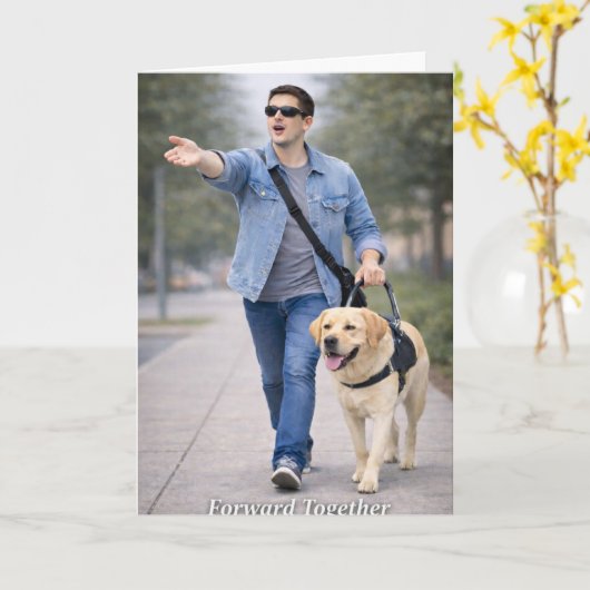 Forward Together – Guide Dog Team Graduation Card カード (黄色い花)