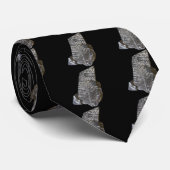 Fossilized Fern Leaves Photo on Black ネクタイ (ロール)