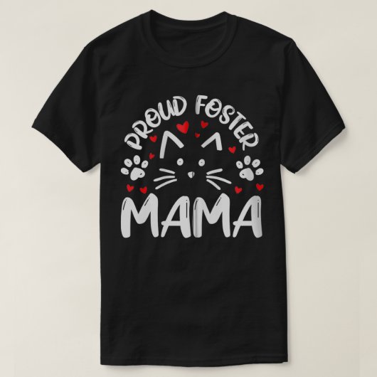 Foster 誇りを持った Mama Kitty Cat Feline Rescue Mom Gif Tシャツ (デザイン正面)