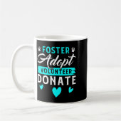 Foster Adopt Volunteer Donate Funny Animal Rescue  コーヒーマグカップ (左)