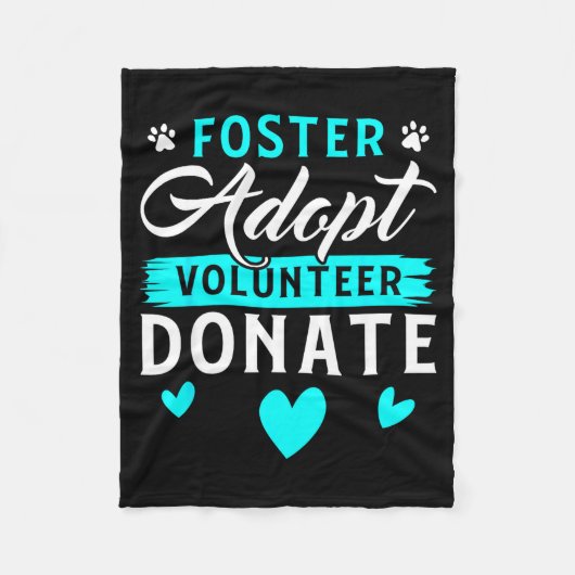 Foster Adopt Volunteer Donate Funny Animal Rescue  フリースブランケット (正面)