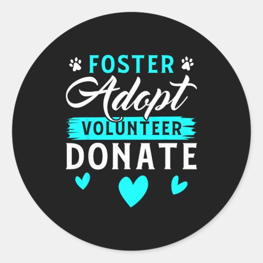 Foster Adopt Volunteer Donate Funny Animal Rescue  ラウンドシール (正面)