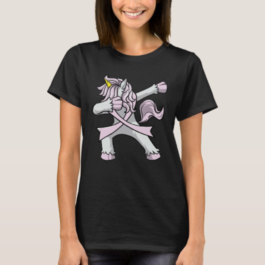Foster Care Awareness Dabbing Unicorn Lavender Rib Tシャツ (正面)