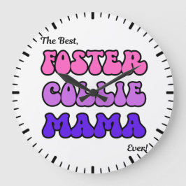Foster Collie Mom Clock ラージ壁時計