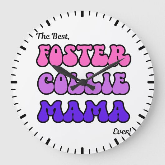 Foster Collie Mom Clock ラージ壁時計 (正面)