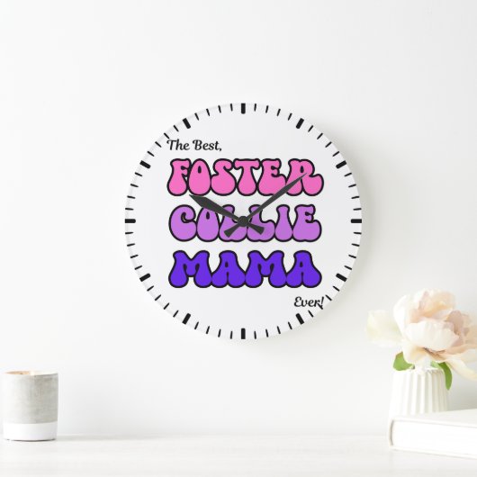 Foster Collie Mom Clock ラージ壁時計 (ホーム)