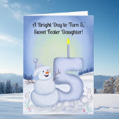 Foster Daughter 5th Birthday Snowman Snowy カード