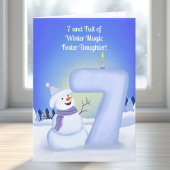 Foster Daughter Happy 7th Birthday Snowman  カード