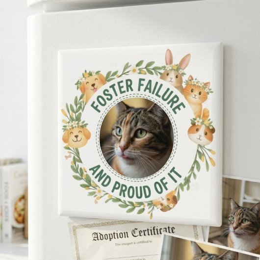 Foster Failure Proud Photo Floral Animal Wreath マグネット
