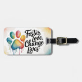 Foster Love Change Lives Heartfelt Paw Print ラゲッジタグ (正面横)