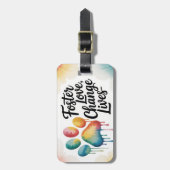 Foster Love Change Lives Heartfelt Paw Print ラゲッジタグ (正面縦)