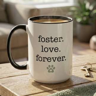 Foster Love Forever Paw Print Animal Rescue Gift マグカップ