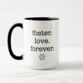 Foster Love Forever Paw Print Animal Rescue Gift マグカップ (左)