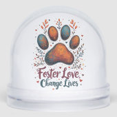 Foster Love Paw Print Pet Snow Globe (正面)
