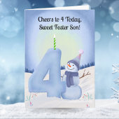 Foster Son 4th Birthday Snowman Snowy Four カード