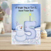 Foster Son 5th Birthday Snowman Snowy  カード