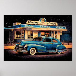 Fosters Freeze and '47 Chevy ポスター