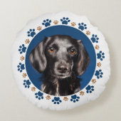 Foto deines Haustieres - Pfötchen |  ラウンドクッション (裏面)