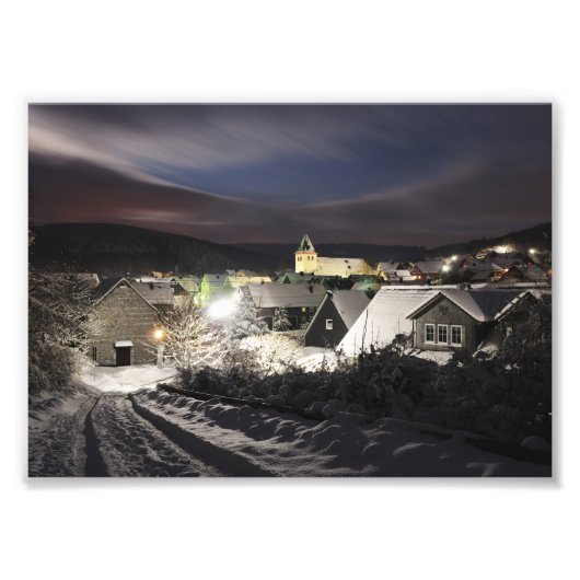 Foto Dorf im Winter フォトプリント (正面)