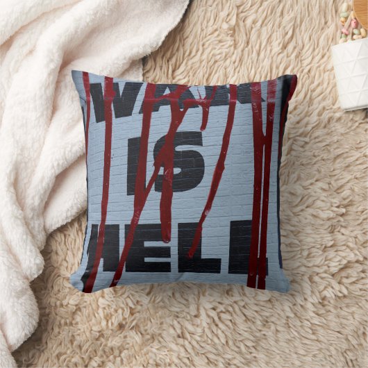 Foto Estilo Urbano Direto com Frase War is Hell クッション (ブランケット)