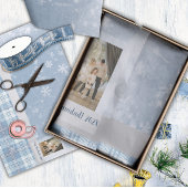 Foto Feliz Navidad Elegante Azul 薄葉紙