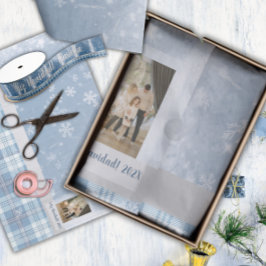 Foto Feliz Navidad Elegante Azul  薄葉紙