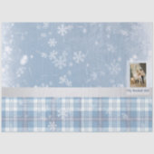 Foto Feliz Navidad Elegante Azul  薄葉紙 (正面)