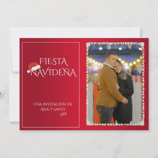 Foto Fiesta Navideña Christmas Party Invitation 招待状 (正面)