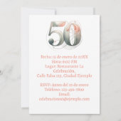 Foto Personalizada Invitación de 50 Años 招待状 (裏面)