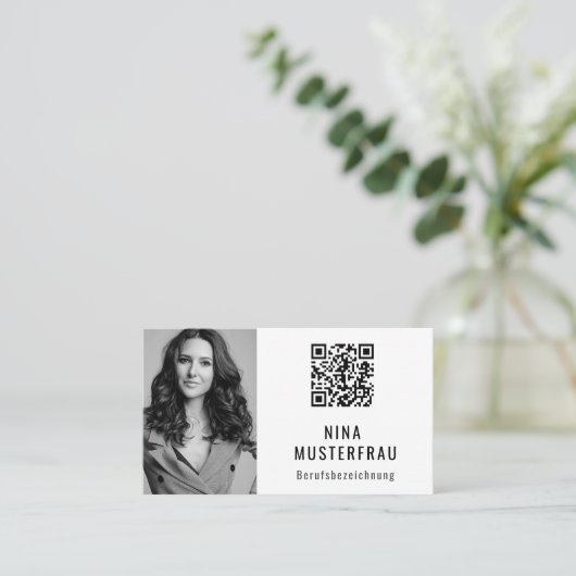Foto QR Code Vorlagen Visitenkarte 名刺 (スタンド正面)