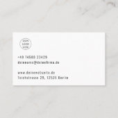 Foto QR Code Vorlagen Visitenkarte 名刺 (裏面)