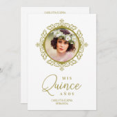 Foto Quinceañera Español Efecto Encaje Clásico 招待状 (正面/裏面)