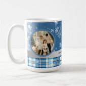 Foto Spanish Feliz Navidad Elegante Azul  コーヒーマグカップ (左)