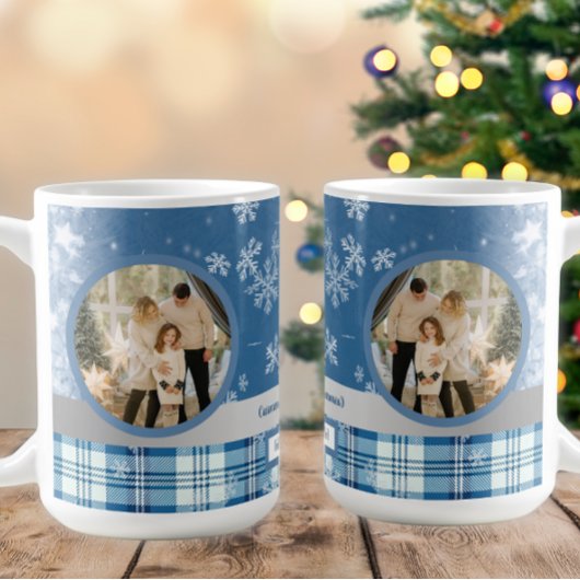 Foto Spanish Feliz Navidad Elegante Azul  コーヒーマグカップ