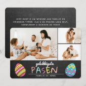 Fotocollage Krijtbord Pastel Gelukkige Pasen Feest シーズンカード (正面/裏面)