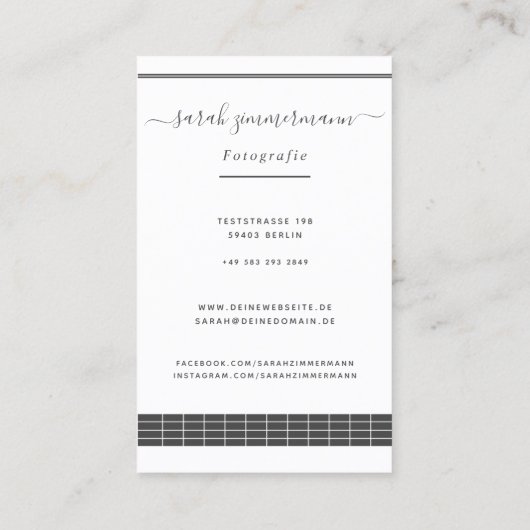 Fotografie Visitenkarte mit Foto - Vorlage 名刺 (裏面)