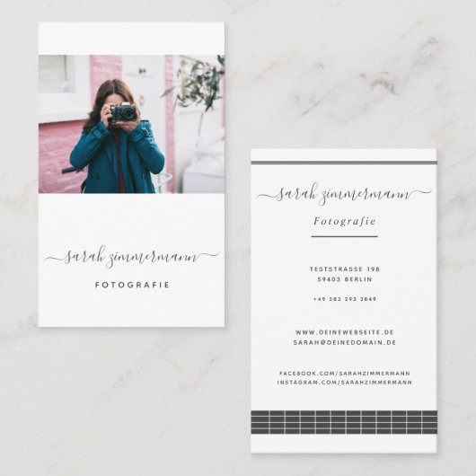 Fotografie Visitenkarte mit Foto - Vorlage 名刺 (正面/裏面)