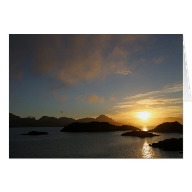 Fotokarte Sonnenuntergang in Mortsund (正面横)