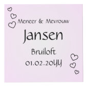 Fotokubus Bruiloft – Strak Design met Hartjes - フォトキューブ (正面)