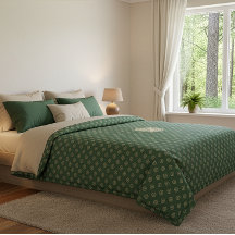 Foulard rosette幾何学模様、セージ緑