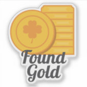 Found Gold St Patrick's Day Gold Coins シール (正面)