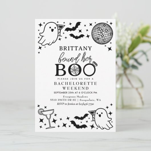 Found her Boo  Halloween Bachelorette Weekend 招待状 (スタンド正面)