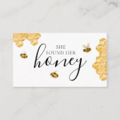 Found Her Honey Bee Bridal Shower Recipe Request エンクロージャーカード (裏面)