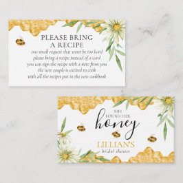 Found Her Honey Bee Bridal Shower Recipe Request  エンクロージャーカード