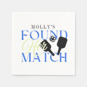 Found Her Match Pickleball Sporty Bachelorette スタンダードカクテルナプキン (正面)